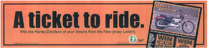 NJ Lottery Harley Davidson bus campaign