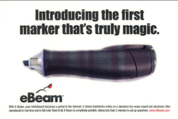 eBeam Electronic Whiteboards trade show booth projection screens